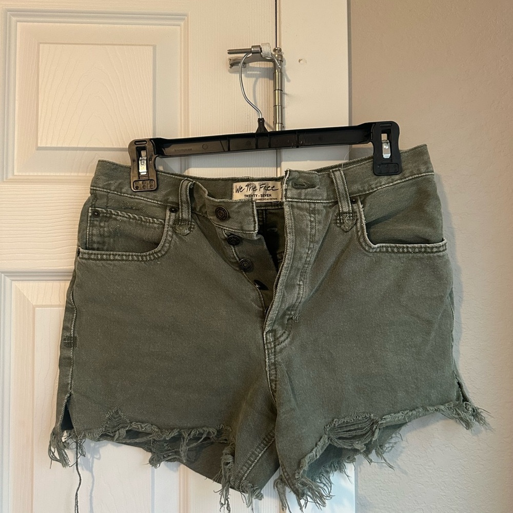 We The Free Sage Green High Waist Shorts